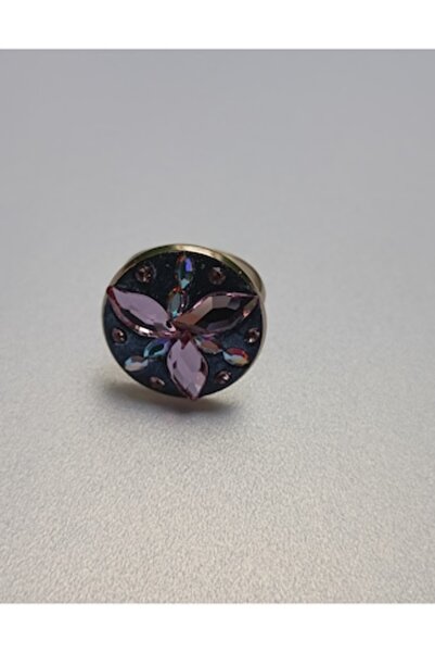OEM Ring plated with 18K gold and Swarovski Light Rose crystals, youthful, de...