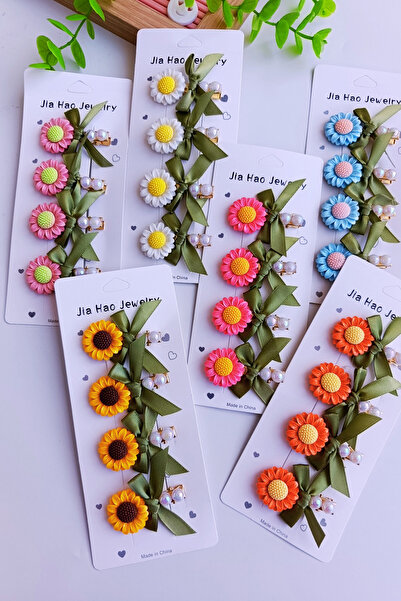 Nisankids Spring Series Daisy Model Pearl Detailed Children's Hair Clips 4 Pi...