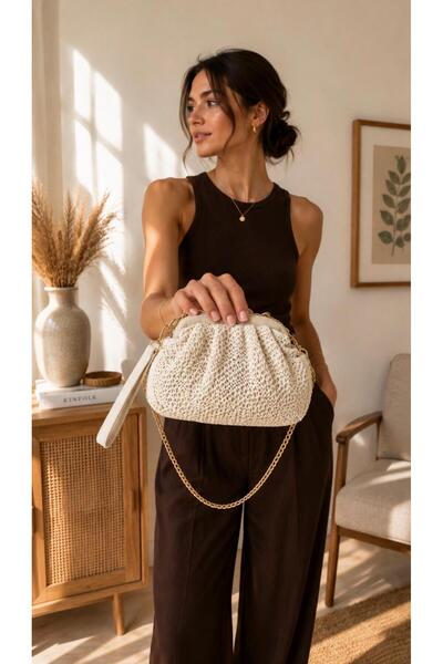 Zarena Official Sahara Knit - Kadın Burslu Örgü Zincirli El Ve Omuz Çantası