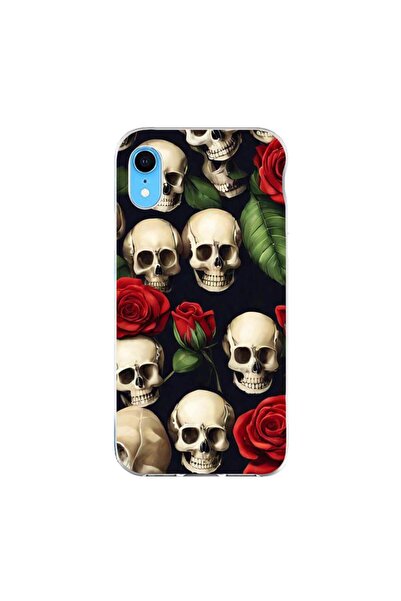 OEM Husa compatibila cu Apple iPhone XR Silicon Gel Tpu Model Skulls and Roses