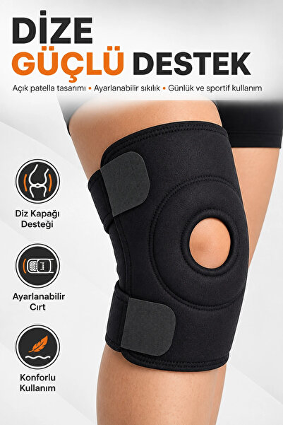 Eco Lounge Open patella support adjustable velcro knee brace for sports and e...