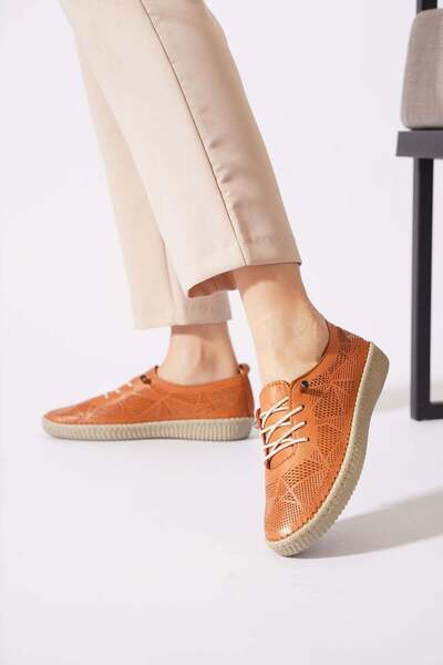 Moda Pie Sorter Elastic Flower Laser Sole Leather Orthopedic Women's Shoes Ta...