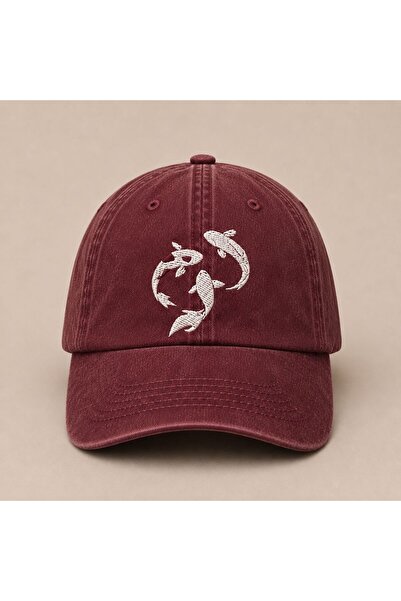 WeavedCo Far East Aesthetic Koi Embroidered Washable Casual Hat