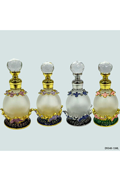 NUJET 4 قطع زجاجة عطر كريستالية للزيوت العطرية سعة 15 مل D9340