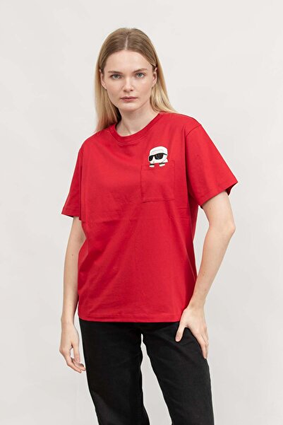 Karl Lagerfeld Kadın Bisiklet Yaka T-Shirt Çok Renkli