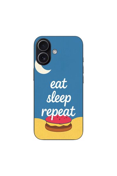 OEM Husa compatibila cu Apple iPhone 17 Silicon Gel Tpu Model Eat Sleep Repeat