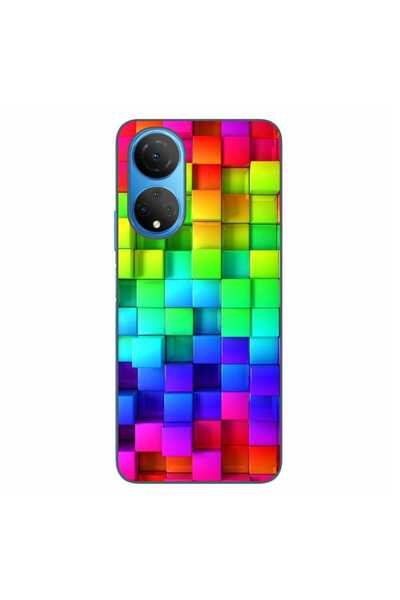 OEM Husa compatibila cu Honor X7 Silicon Gel Tpu Model Colorful Cubes