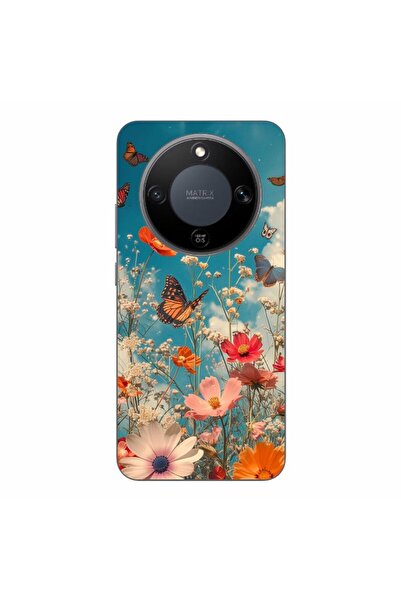 OEM Θήκη συμβατή με Honor Magic8 Lite από σιλικόνη gel TPU με σχέδιο λουλουδι...