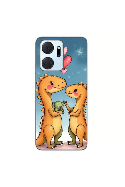 OEM Θήκη συμβατή με Honor X7a Σιλικόνης Gel TPU με σχέδιο Χαριτωμένη Οικογένε...