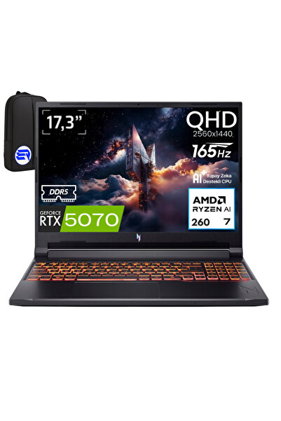 ACER Nitro V 17 AI AMD Ryzen 7-260 16GB 512GB SSD RTX5070 17.3" QHD 165Hz Win...
