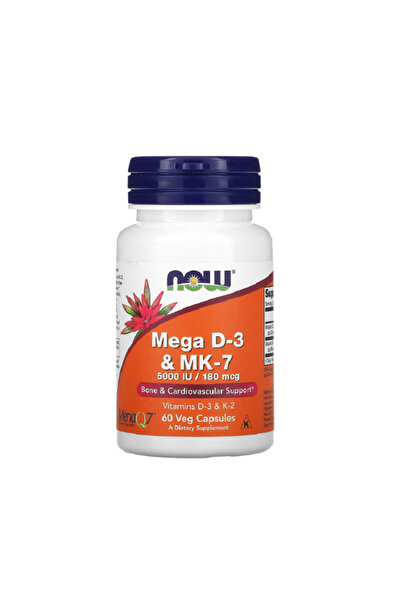 Now Foods Mega D-3 & MK-7 180 mcg (5,000 IU) 60 Capsule -