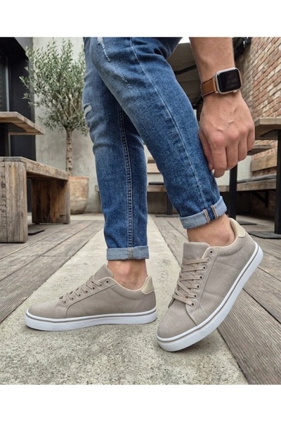 ÇınarShoes Bej Günlük Keten Sneaker Ayakkabı