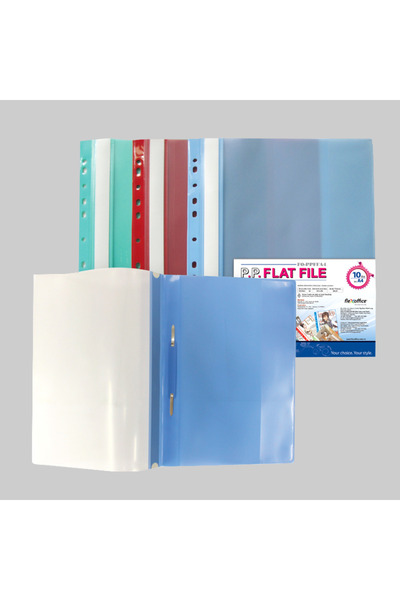 FLEXOFFICE Multi-perforated plastic folder 10 pcs/ Top Bottom Set FO-PPFFA4