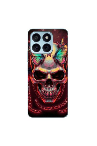 OEM Θήκη συμβατή με Honor X8b από σιλικόνη gel TPU με σχέδιο ολογραφικό κρανί...