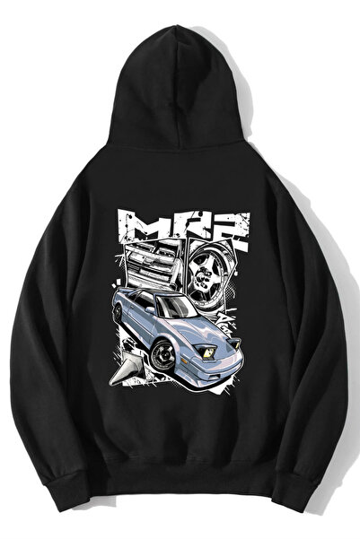 BRZ COLLECTION Unisex Oversize Mr2 Hoodie Black