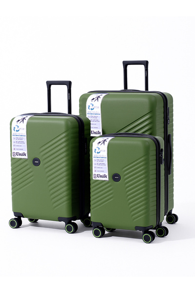 Unik Luggage 3 Pcs ABS Hardside Luggage Sets Durable Spinner Wheel Suitcases