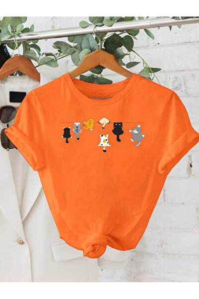uyguntarz Unisex Yaramaz Kediler Baskılı Tasarım Tshirt