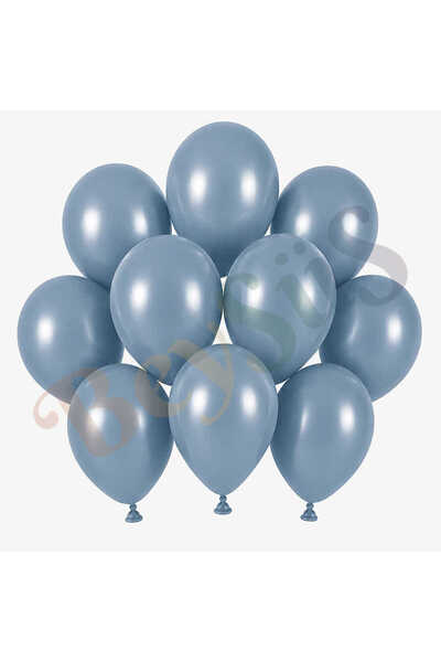 BeySüS Blue Glass Color Latex Retro Balloon (13 cm) - 10 Pieces