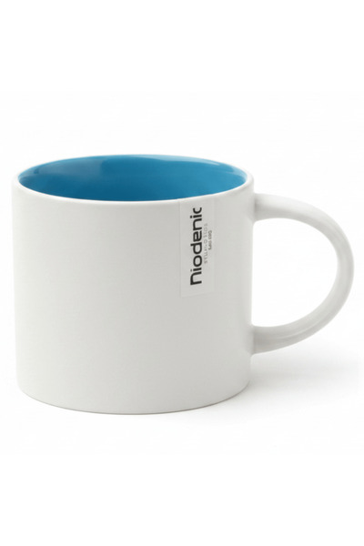 AKDC Niodenic Two-Tone Ceramic Mug | Matte White & Sky Blue | 330 ml