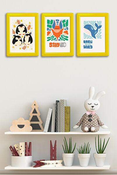 Tilki Dünyası 3-Piece A5 Kids and Baby Room Frame Set - Front-Loading Aluminu...