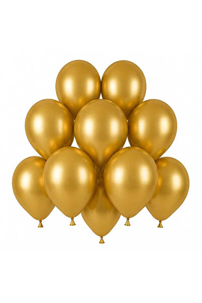 BeySüS Gold Color Latex Pastel Balloon (13 cm) - 10 Pieces