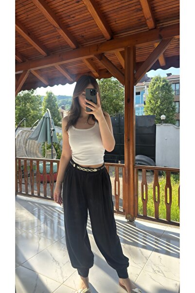 HERA Kemer detay tensel şalvar pantolon