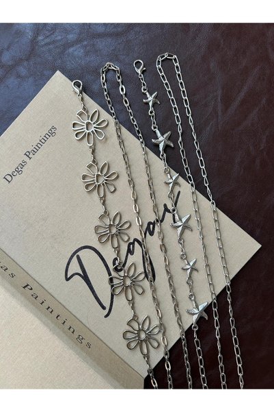 LİA KEMER 2-Piece Set of Sea Star and Flower Patterned Chains