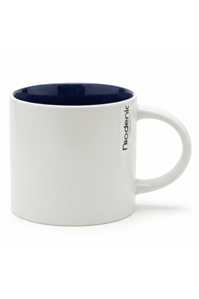 AKDC Niodenic 330 ml Ceramic Coffee Mug | Matte White & Navy Blue Interior | ...
