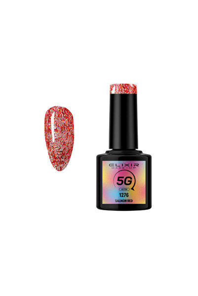Elixir 5G GLITTER SEMI GEL (ΗΜΙΜΟΝΙΜΟ BΕΡΝΙΚΙ) - 1276 (SALMON Red) 8ML