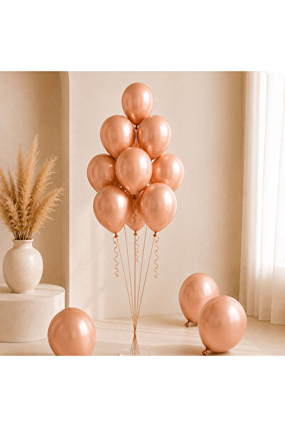 BeySüS Rose Gold Color Latex Pastel Balloons (30 cm) - 100 Pieces