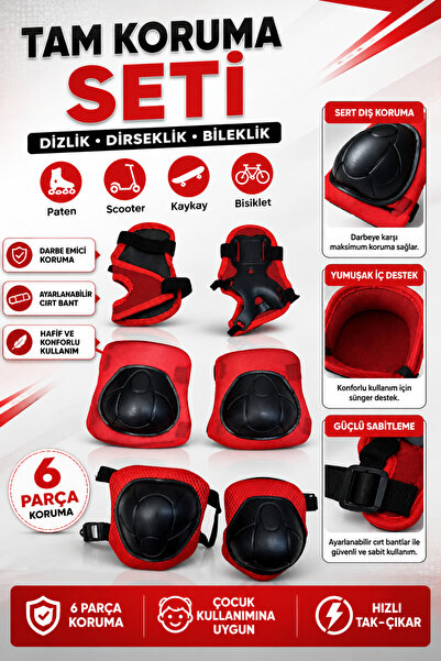 YILDIRIM OYUNCAK Çocuk Koruma Seti Dizlik Dirseklik Bileklik – Paten Scooter ...