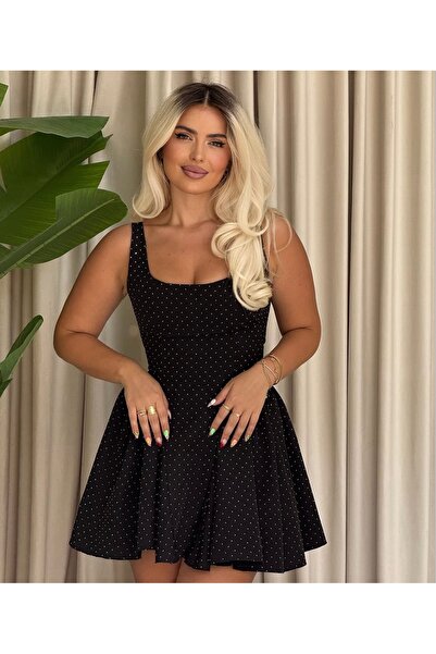 Pretty Rochie baby doll cu strasuri fine