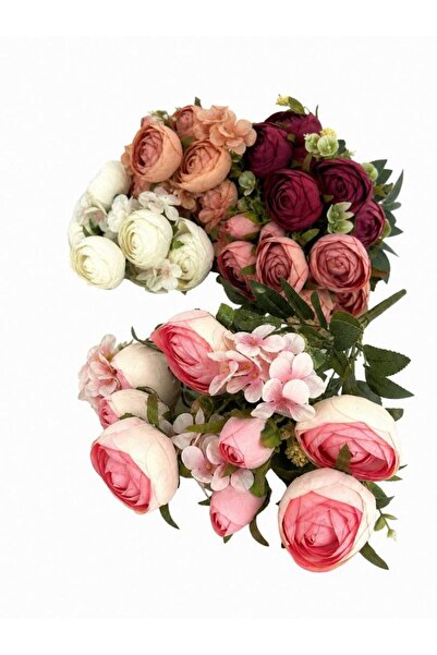 OEM Flori Artificiale Buchet Bujori Cu Violete Piersica