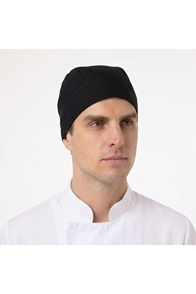 PandaForma Siyah Unisex Aşçı,Restorant,Mutfak Kepi