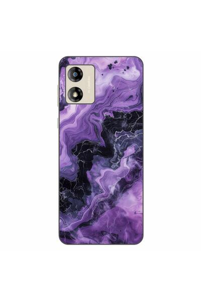OEM Husa compatibila cu Motorola Moto E13 Silicon Gel Tpu Model Abstract Purp...