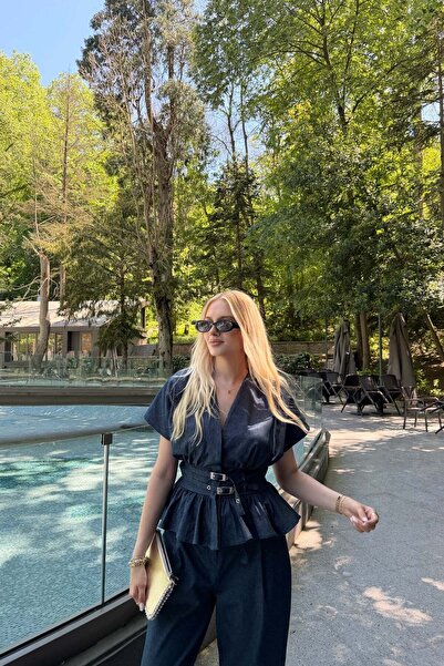 lizge giyim KEMER DETAY BLUZ