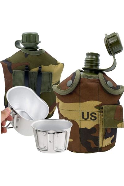 Mardil Set bidon militar LC2 1L Camuflaj închis, supraviețuire camping