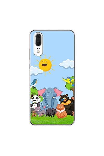 OEM Husa compatibila cu Huawei P20 Silicon Gel Tpu Model Prietenii Junglei