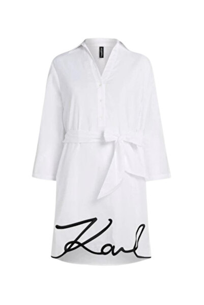 Karl Lagerfeld Γυναικείο DNA Signature Beach Φόρεμα Λευκό A2W46075-100 White