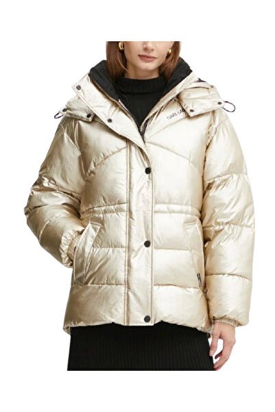 Karl Lagerfeld Γυναικείο Metallic Puffer Μπουφάν Χρυσό 246W1504-781 GOLD