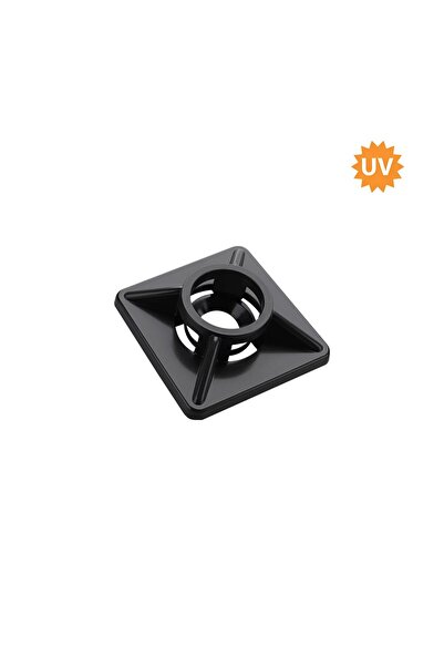 Braytron SUPORTI pt BRIDA, CU ADEZIV 19x19mm PA66-UV NEGRU 100BUC/PAC