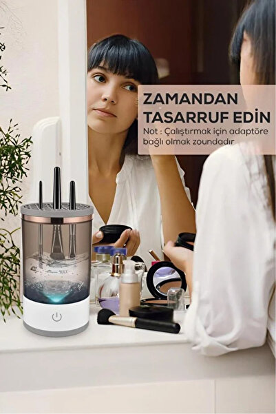 Canderel Otomatik Makyaj Fırçası Temizleme Yıkama Makinesi Elektrikli Hızlı K...