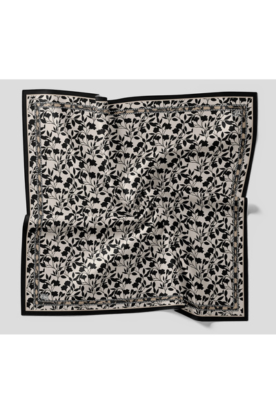 Levidor Crystal Scarf Ivy Pattern White Black
