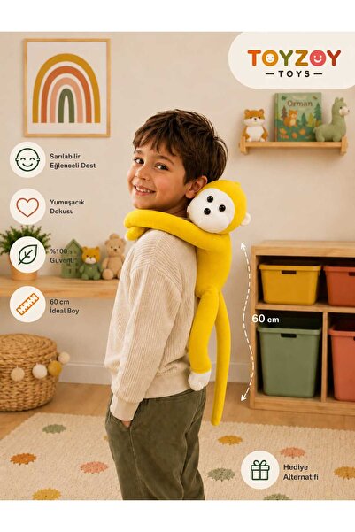 Toyzoy Toys Maymun yapışkanlı VikVik Sesli, 60 cm - En Samimi oyun arkadaşı-M...