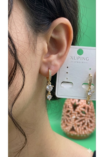charmove ile kendinizi şımartın Xuping Rose Gold Color Dangling Steel Earrings
