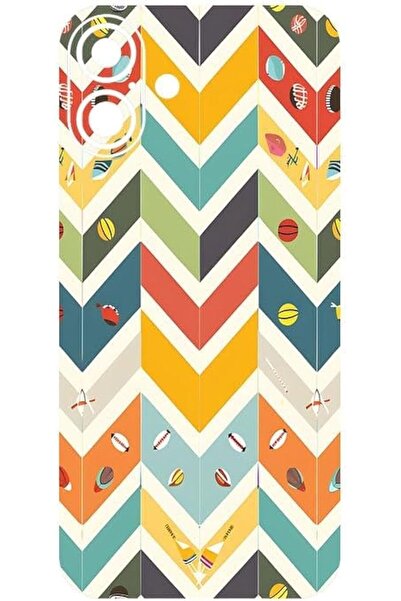 BURAQ Back protective sticker for iPhone 16 with chevron pattern color strips...