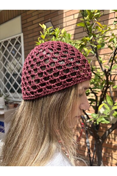HARMİNSTORE Kadın El Örgüsü Saç Filesi- Bone Vintage Bandana
