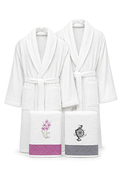Elif Mira Set halate de baie pentru familie, 4 piese, din bumbac, pentru feme...