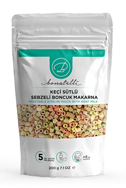 Bonatelli Keçi Sütlü Sebzeli Boncuk Makarna 200 G | Bebek Makarna +8 Ay