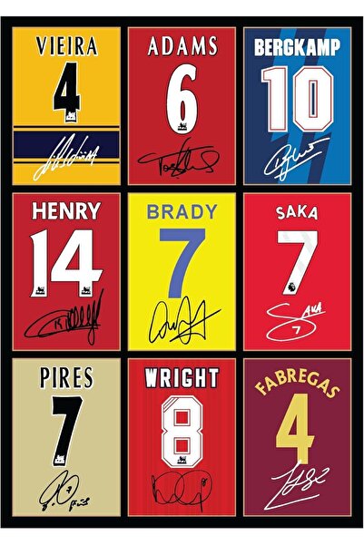 Generic Wall Art Arsenal Legends Memorabilia Henry Saka Adams Viera Bergkamp ...